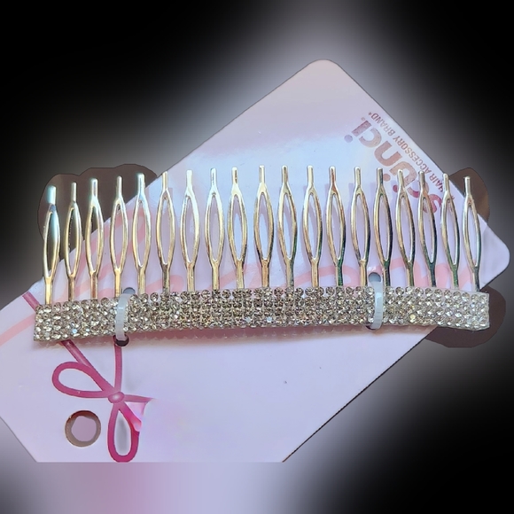 SCÜNCI Accessories Nwt 2 Scnci Rhinestone Silver Metal Hair Combs
